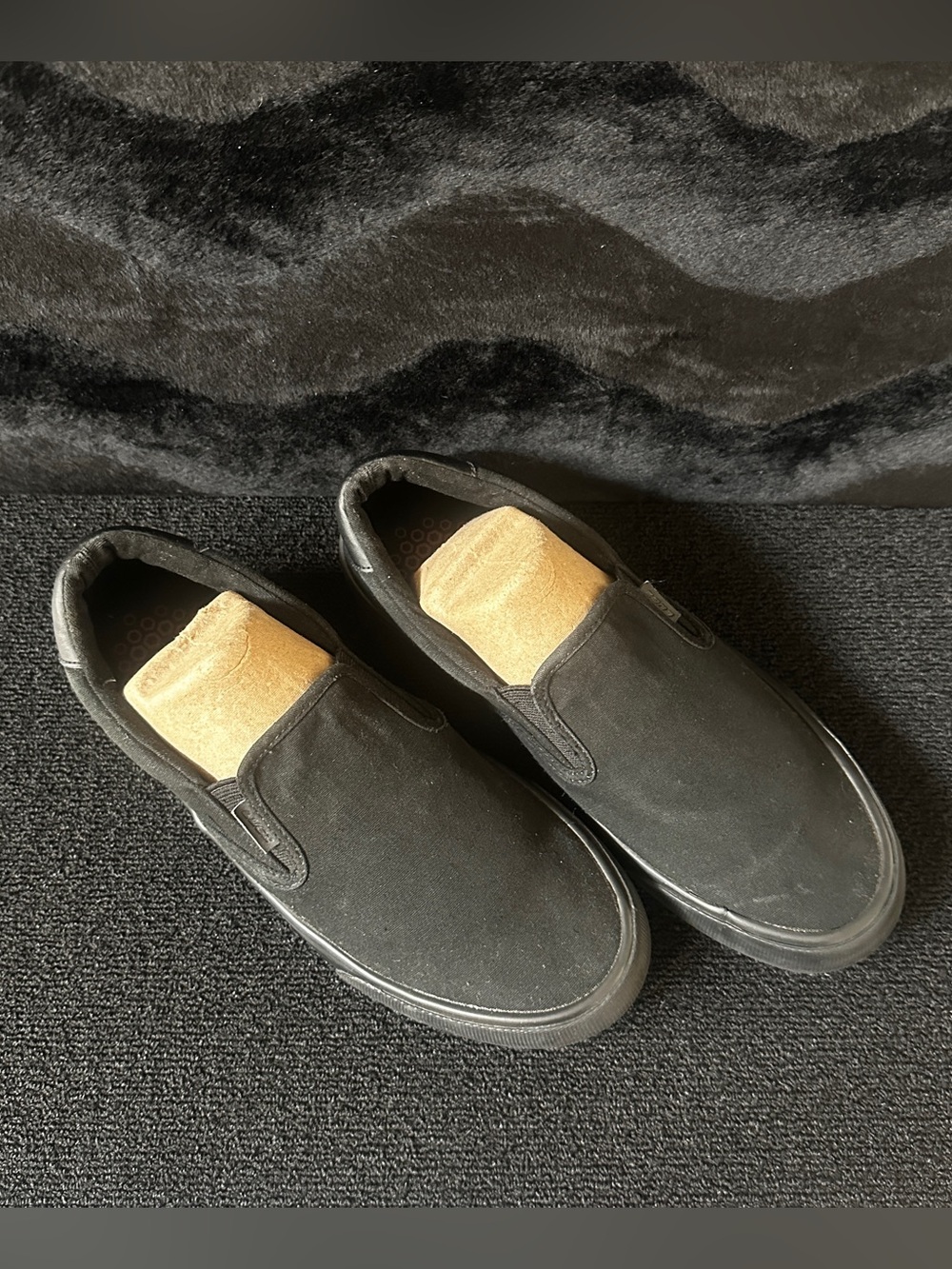 Black Canvas Slip-Ons